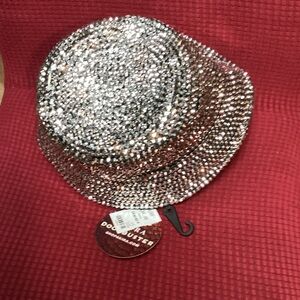 AKIRA Sparkling Silver and Black Sequin Hat